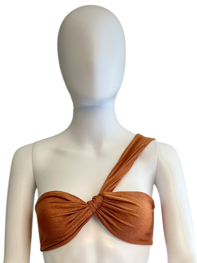 Spiced Terracotta One-Shoulder Top