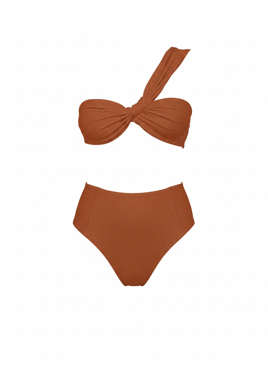 Spiced Terracotta One-Shoulder Top
